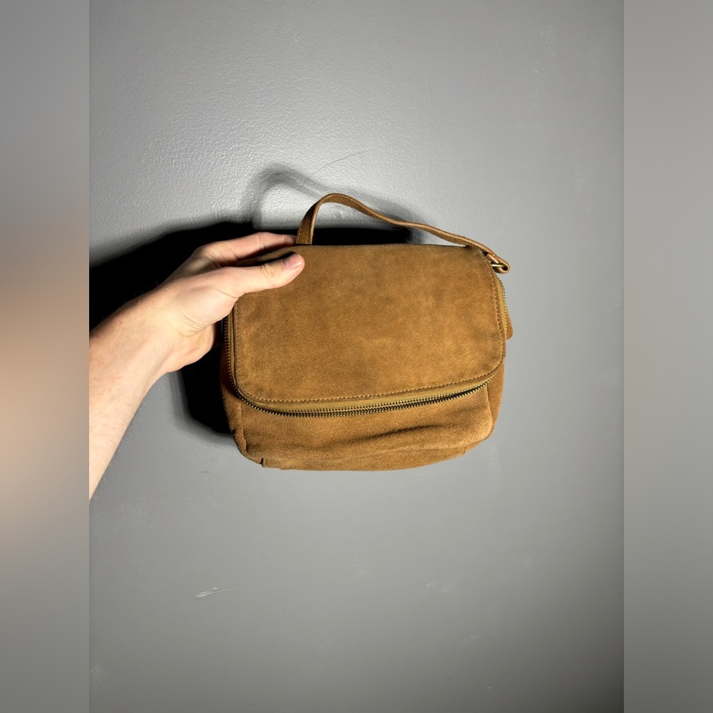 Margot New York Brown Suede Crossbody Bag